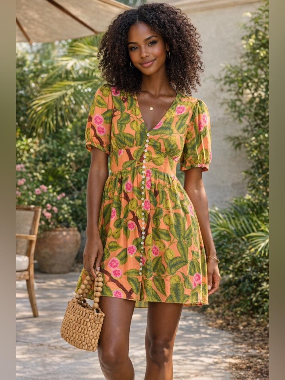 FARM Rio Guava Floral Mini Dress